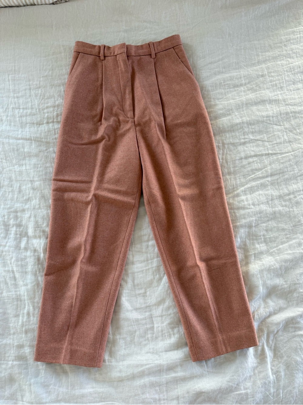 Acne Studios Rosewood Pink Wool Trousers